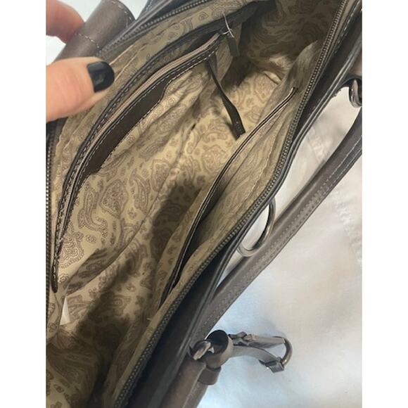 Simply Noelle Charcoal Gray Top Handle Purse Structured Hardware - Picture 14 of 14